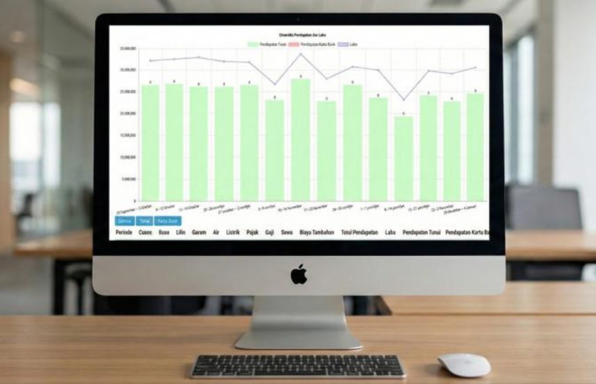 Monitoring omset harian dan transaksi driver taksi online seluruh Indonesia secara otomatis untuk investor franchise self car wash 24 jam