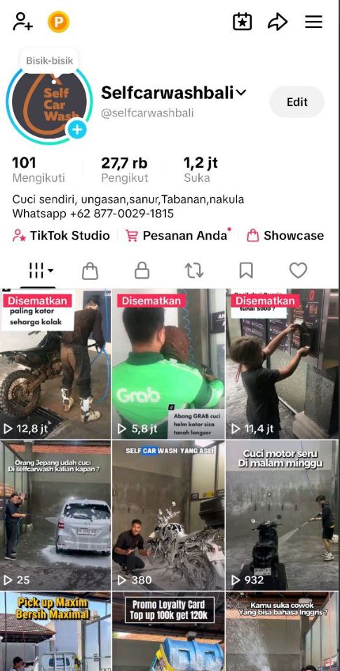 konten TikTok populer tentang kemudahan cuci mobil sendiri yang ditonton jutaan kali solusi praktis bisnis tanpa karyawan